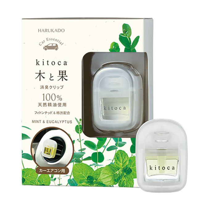 HARUKADO Ki to Ka 車載冷氣空氣清新劑夾。採用100%天然精油製成。帶有薄荷、洋甘菊、尤加利、天竺葵和佛手柑的芳香療法室內香氛。:圖片 8